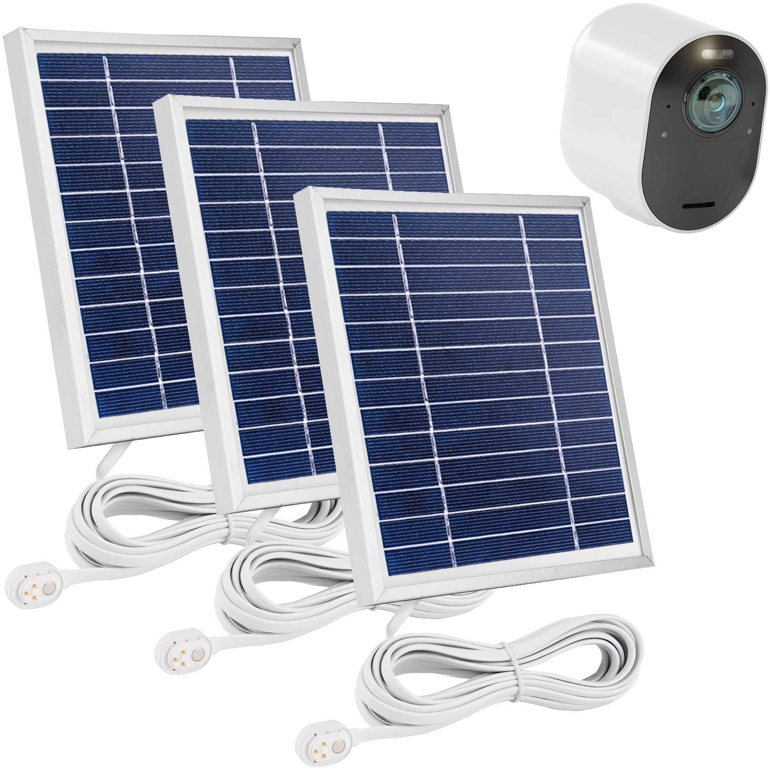 Uogw 3 Pack Solar Panel Charger Compatible With Arlo Pro 4/Arlo Ultra 2/Arlo Pro 3/Arlo Ultra/Arlo Pro 5S 2K/Go 2,With 11.5Ft Waterproof Magnetic Charging Cable,Adjustable Mount(Not For Arlo Es)